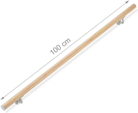Aluminum Balustrade Beech Appearance Relaxdays Light Brown 100 Cm