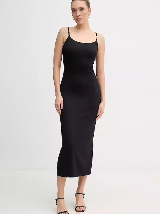 Sommer Midi Damenkleid Schwarz