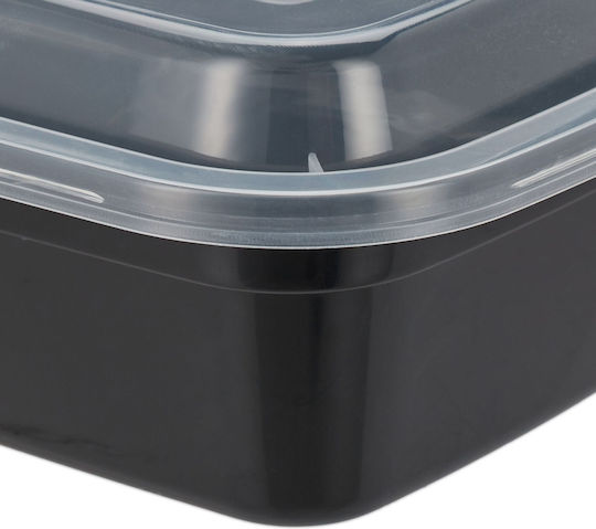 Set 24 Reusable Casserole Dishes Lids Relaxdays 3 Compartments 800ml Capacity Airtight Lid