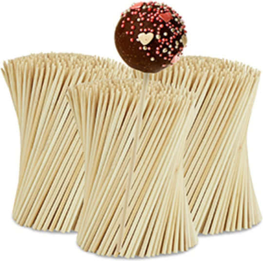 Set 1000 Bamboo Sticks Cake Pastries 15 Cm Natural Color