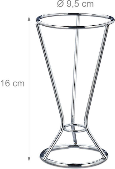 Set Suport pentru Cartofi Prăjiți din Oțel Inoxidabil 2 Argintii 16 X 9.5 Cm
