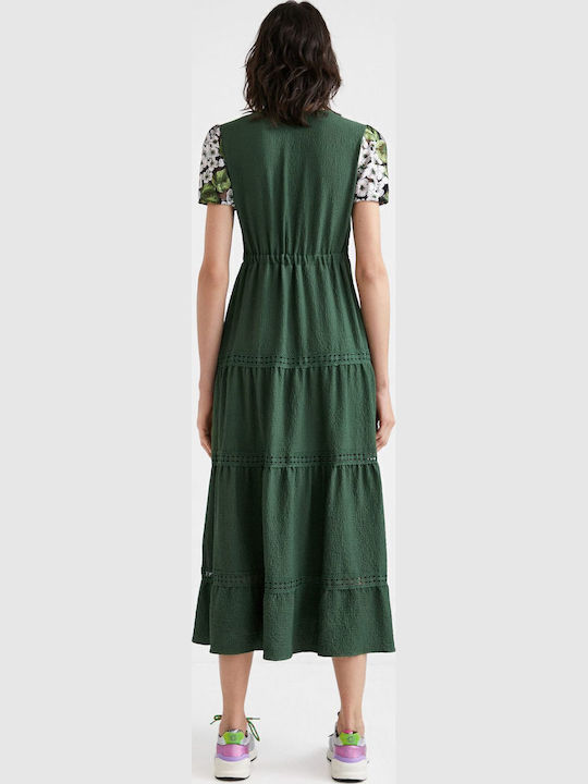 Gingy Summer Midi Dress Green