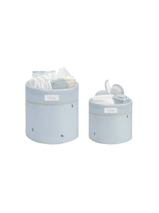Kikka Boo Stripy Friends Nursery Storage Baskets Light Blue 2pcs