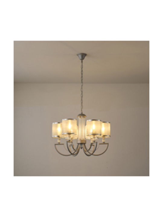 Eurolamp Πολυέλαιος 6xE14 Ασημί 144-47019
