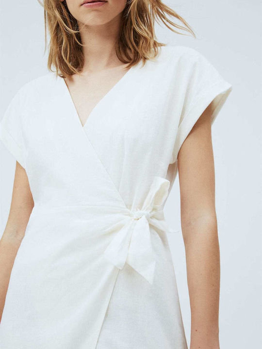 Summer Mini Dress Wrap White