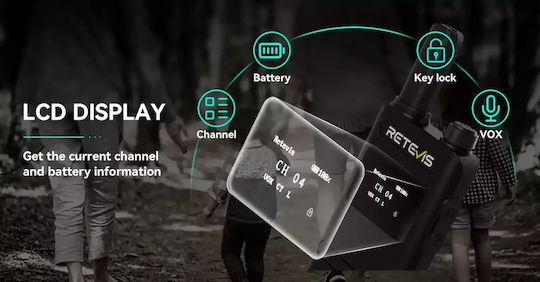 Retevis B63s Wireless Transceiver PMR 0.5W with Monochrome Screen Set of 2pcs