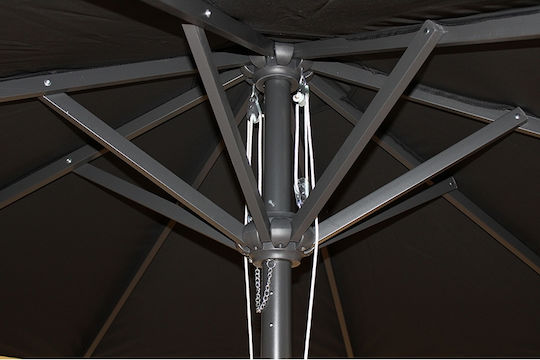 Umbrelă Rotundă Din Aluminiu Neagră Φ3m