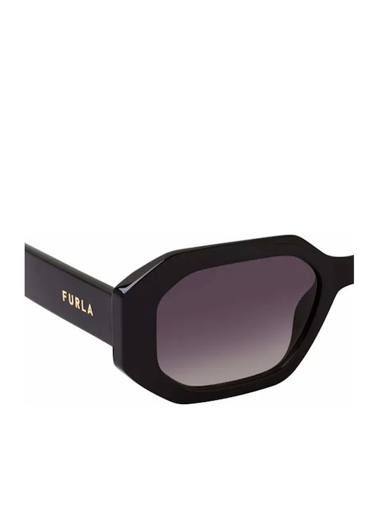 Furla Women's Sunglasses with Black Plastic Frame and Black Gradient Lens SFU815 0700