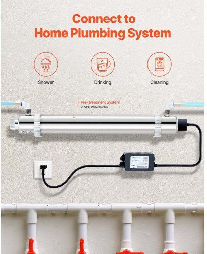 Ултравиолетов воден филтър Vevor 220v 25w 6gpm Sjhxtuv25w6gbe9k5v2