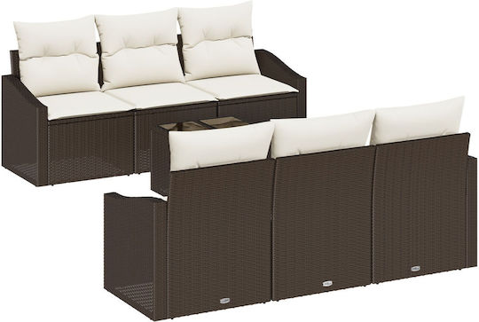 Garten- und Outdoor-Möbelset Wohnzimmer 7 Stück Braune mit Kissen Garten- und Outdoor-Möbelset Wohnzimmer 7 Stück Braune mit Kissen