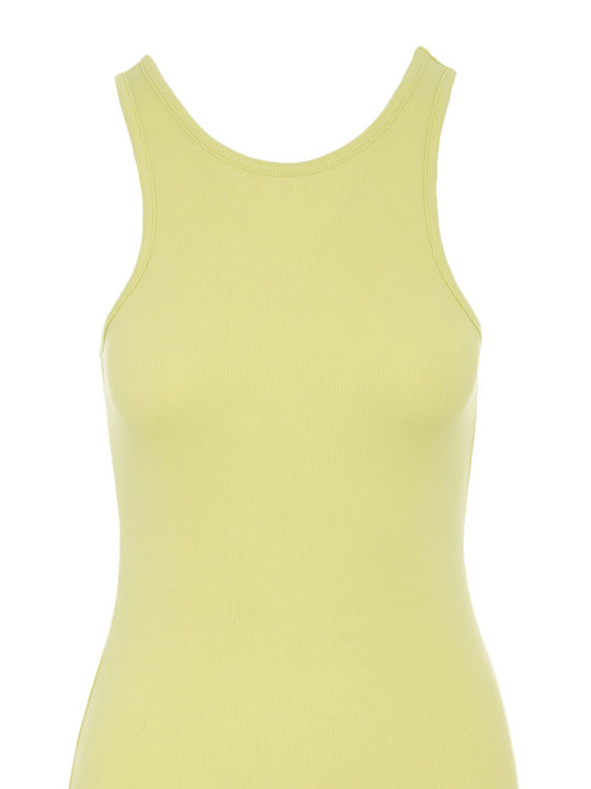 Summer Mini Knitted Dress Celery Green