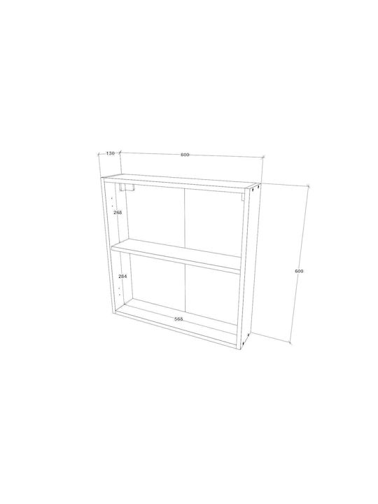 Badezimmerspiegel Berührung mit Schrank 60x13cm Weiß