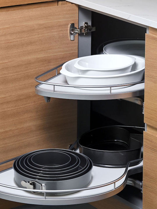 Relaxdays Formă de Patiserie pentru Chec Rotund din Oțel Inoxidabil cu Bază Detașabilă 6buc
