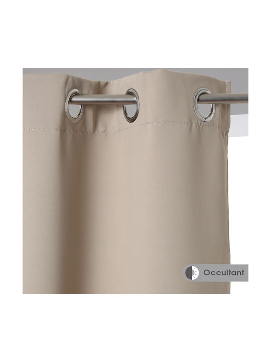 Set Perdele Opace Cu Capse Odelie Bej 135x240cm