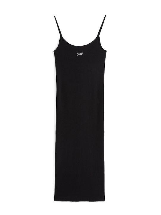 Καλοκαιρινό Midi Φόρεμα Πλεκτό Black