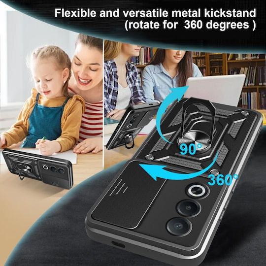 Sliding Camera Back Cover Plastic Black (Oppo A80 5G)
