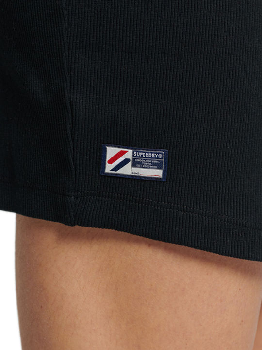 Sommer Mini Sportliches Damenkleid mit Spaghetti-Träger Schwarz