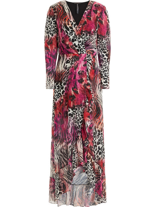 Maxi Dress for Wedding and Christening Satin Animal Print