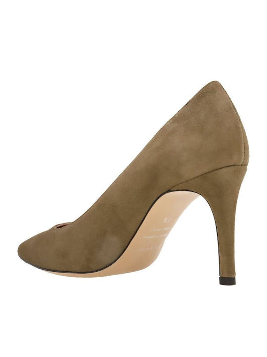 Suede Γόβες με Ψηλό Τακούνι OLIVE
