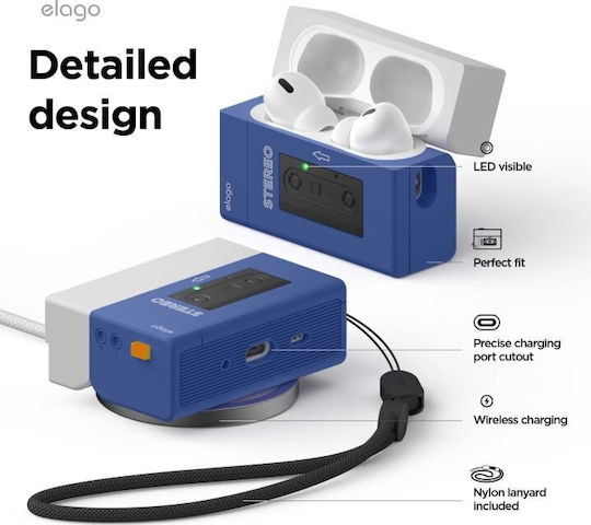 Elago Cassette Player Case Hülle Silikon in Mehrfarbig Farbe für Apple AirPods Pro 2