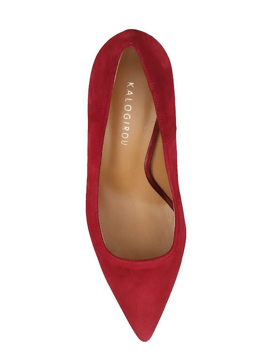 Suede Burgundy High Heels