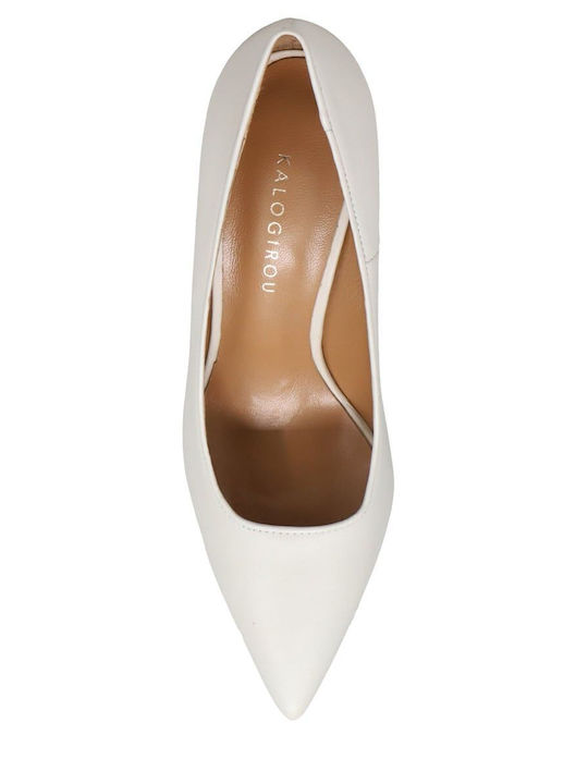 Leather Ecru High Heels