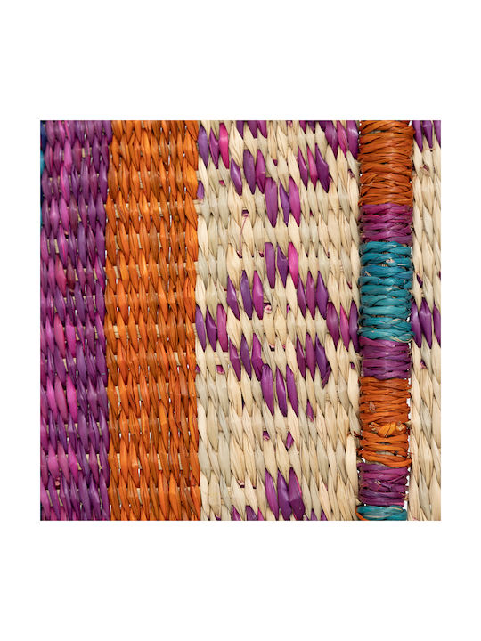 Wanddekoration Fächer Handgefertigt Lila aus Korbweide Material 45x29cm
