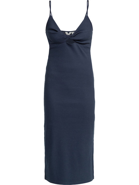 Wavey Lady Summer Midi Knitted Dress Navy Blue ERJKD03469 BYM0