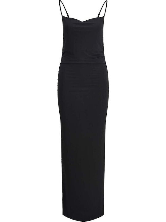 Summer Maxi Evening Drape Dress Black
