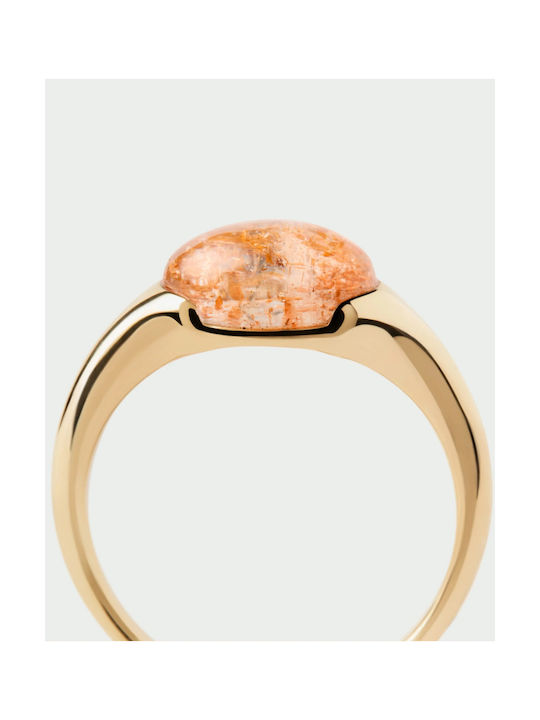 P D Paola Ring with Stones made of Silver Gold Plated