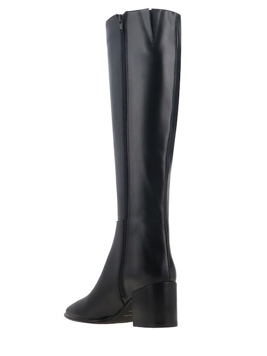 Leather Medium Heel Women's Boots Jenny 5 Black