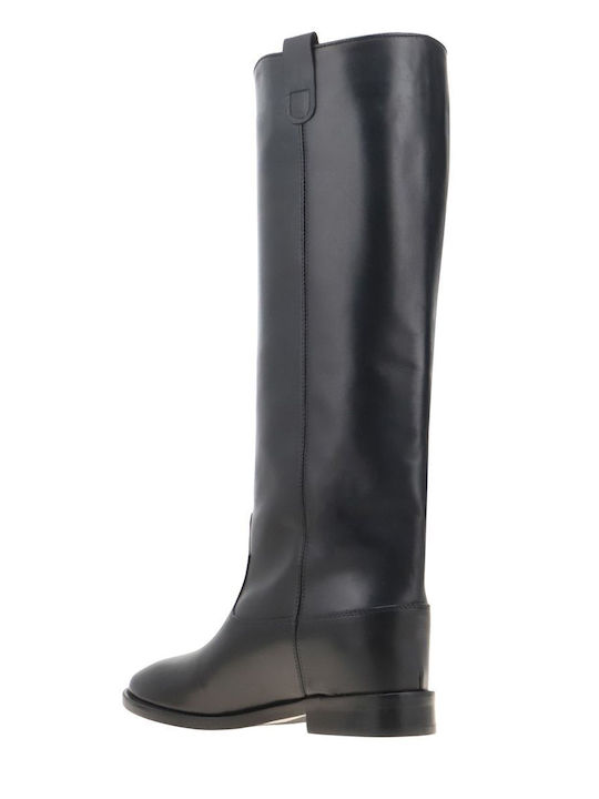Leder Damenstiefel Schwarz