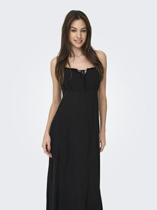 Life Sommer Midi Damenkleid Schwarz