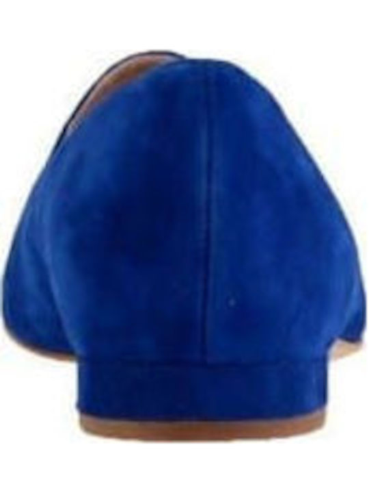 Leather Women's Loafers in Blue Color