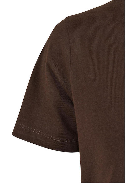 Καλοκαιρινό Mini T-shirt Φόρεμα με Βολάν Καφέ