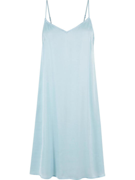 Sommer Midi Abendkleid Slip Dress Oceanblau