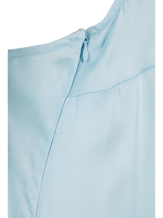 Sommer Midi Abendkleid Slip Dress Oceanblau