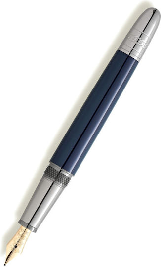 MontBlanc Meisterstruck Doue Around World Writing Pen Blue with Blue Ink