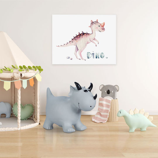 Dinosaurier-förmiger Gummihüpfer Maße 38 x 51 x 22 cm Grau Relaxdays