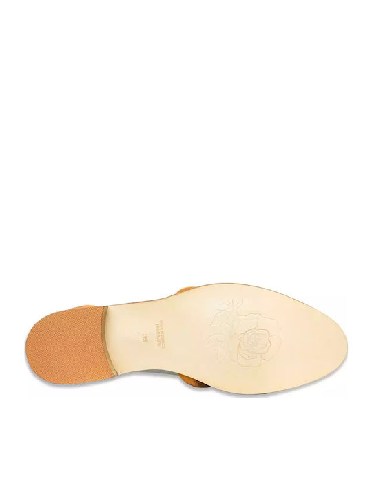 Leather Women's Moccasins in Tabac Brown Color