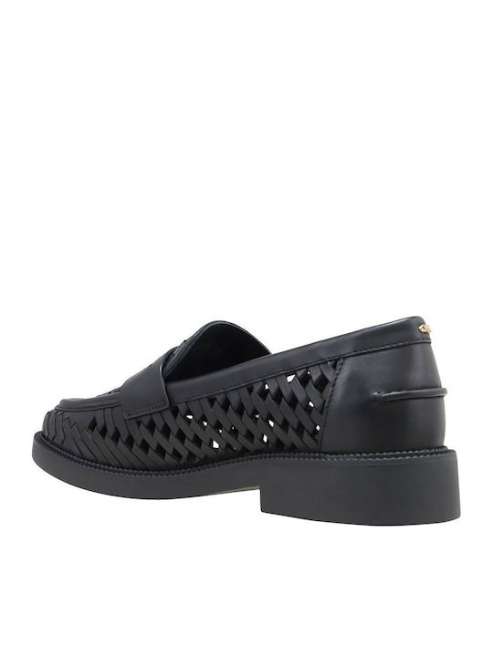 Eden Δερμάτινα Γυναικεία Loafers σε Μαύρο Χρώμα