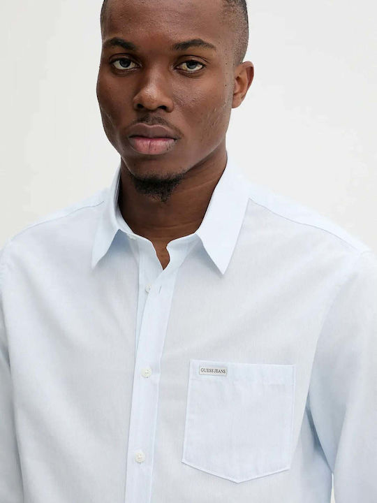 Long-sleeved Shirt Striped Sky Blue