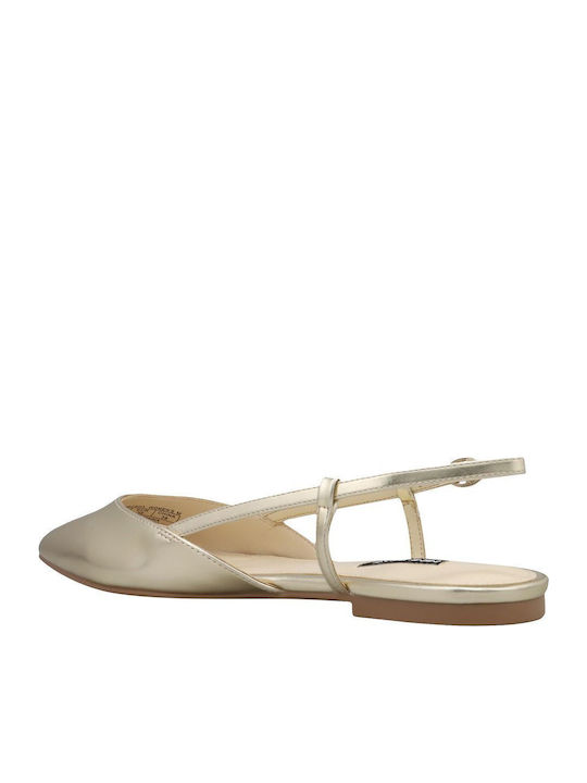 Synthetic Leather Ballerinas Gold