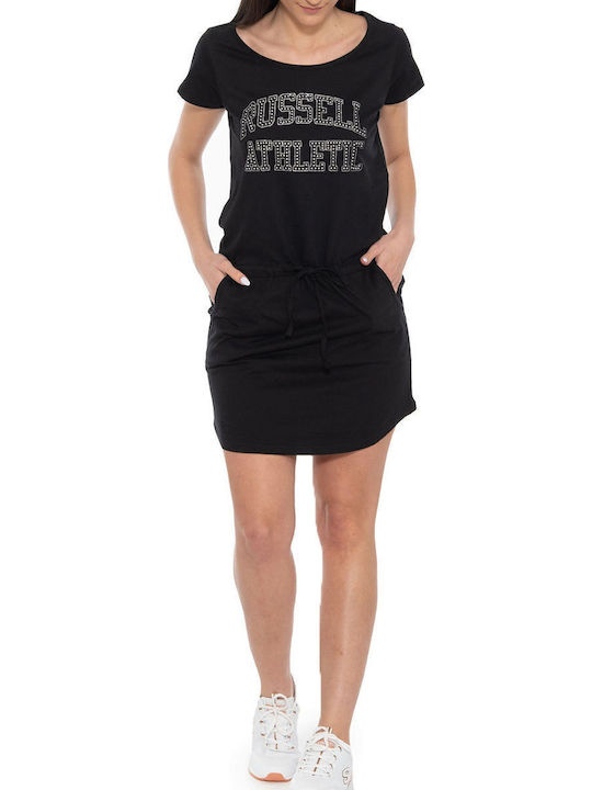 Rochii De Vară Pentru Femei Mini Sport Rochie Tricou Mâneca Scurtă Neagră