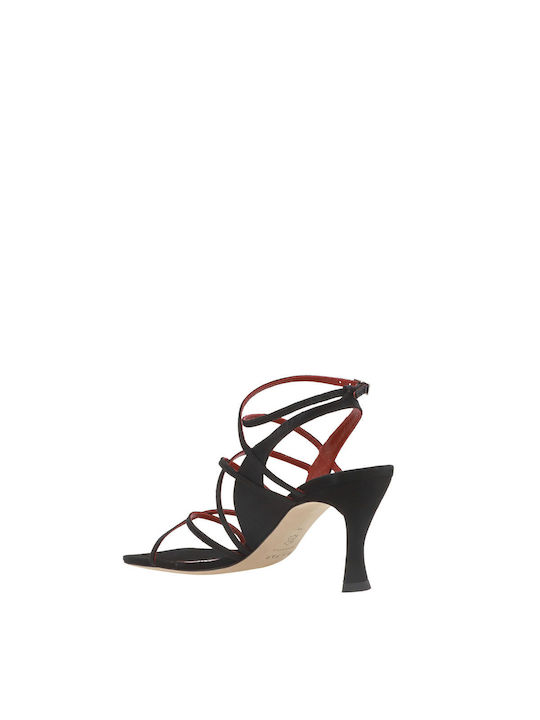 Stoff Sandalen Schwarz