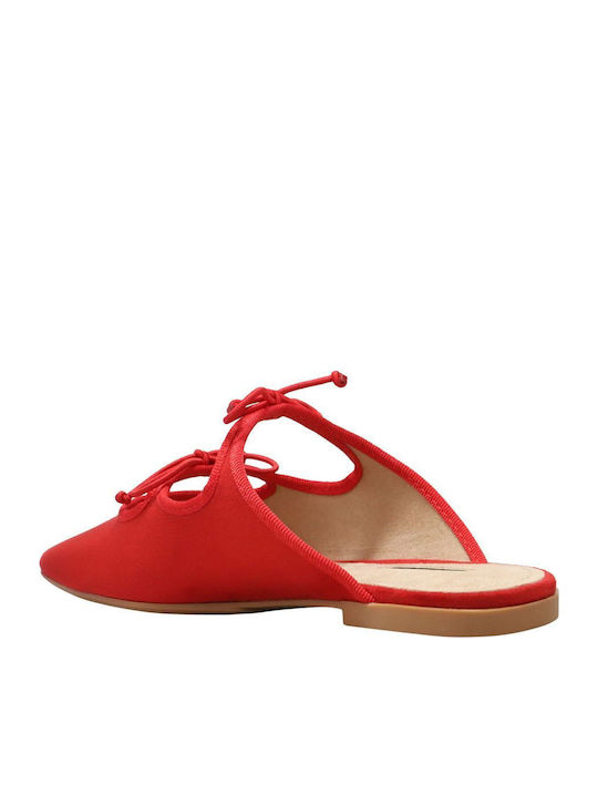 Flat Mules σε Κόκκινο Χρώμα