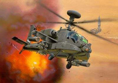 Revell Modeling Figure Helicopter Green in Scale 1:144 10.5x6.4cm.