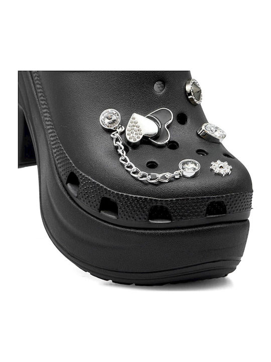 Mules with Heel in Black Color