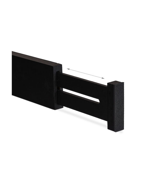 Relaxdays Divizor De Sertar Din Lemn Negru 1.5x6cm 4 Bucăți