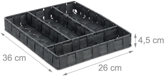 Relaxdays Tăvi Pentru Tacâmuri De Sertar Din Plastic 36x26x4.5cm Gri